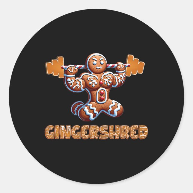 Adesivo Redondo Gingershred Funny Gingerbird Man Gym (Frente)