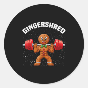 Adesivo Redondo Gingershred Funny Gingerbird Man Gym