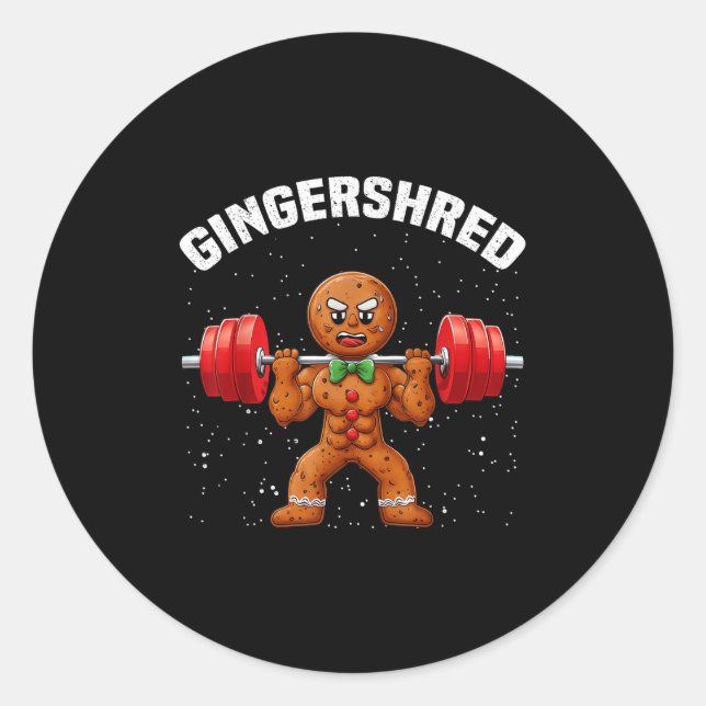 Adesivo Redondo Gingershred Funny Gingerbird Man Gym (Frente)