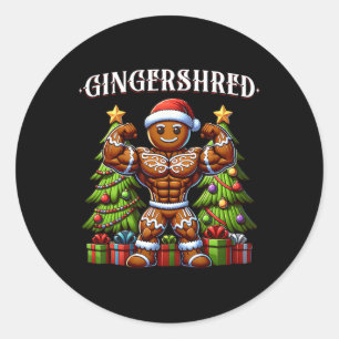Adesivo Redondo Gingershred Funny Gingerbird Man Gym