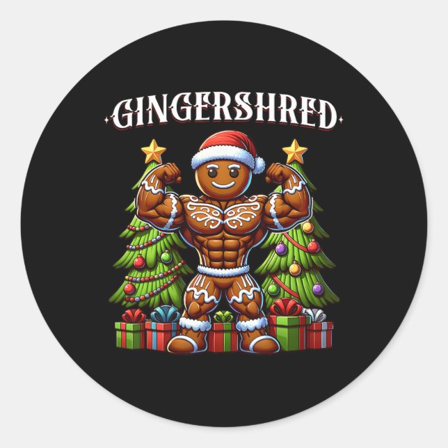 Adesivo Redondo Gingershred Funny Gingerbird Man Gym (Frente)