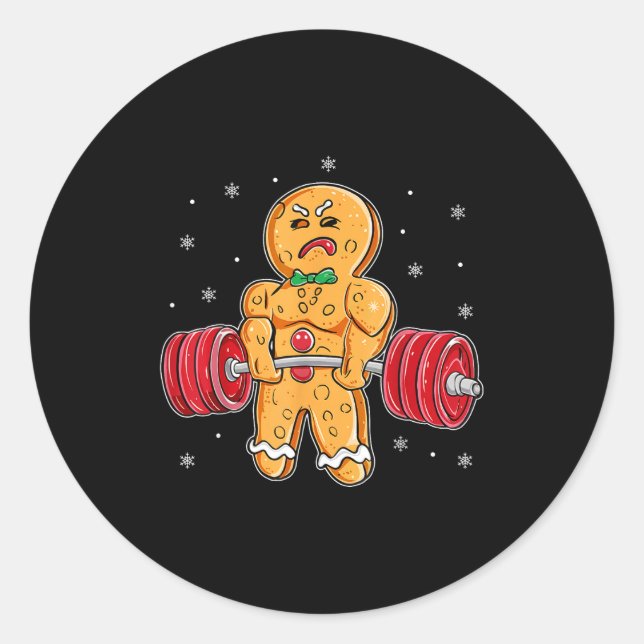 Adesivo Redondo Gingershred Funny Gingerbread Man Gym Bodybuilding (Frente)