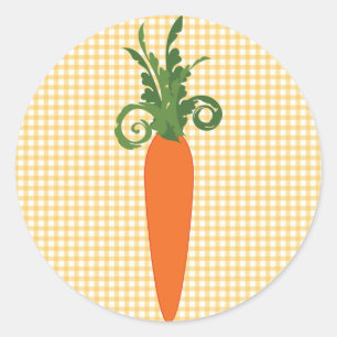 Adesivo Redondo Gingham Carrot Sticker