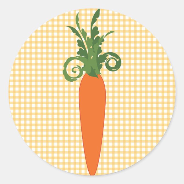 Adesivo Redondo Gingham Carrot Sticker (Frente)
