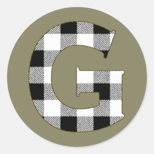 Adesivo Redondo Gingham Check G