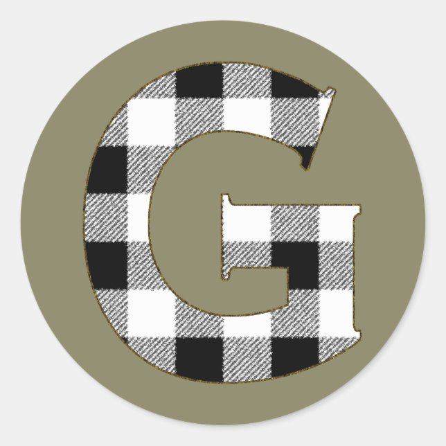 Adesivo Redondo Gingham Check G (Frente)