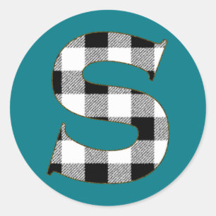 Adesivo Redondo Gingham Check S