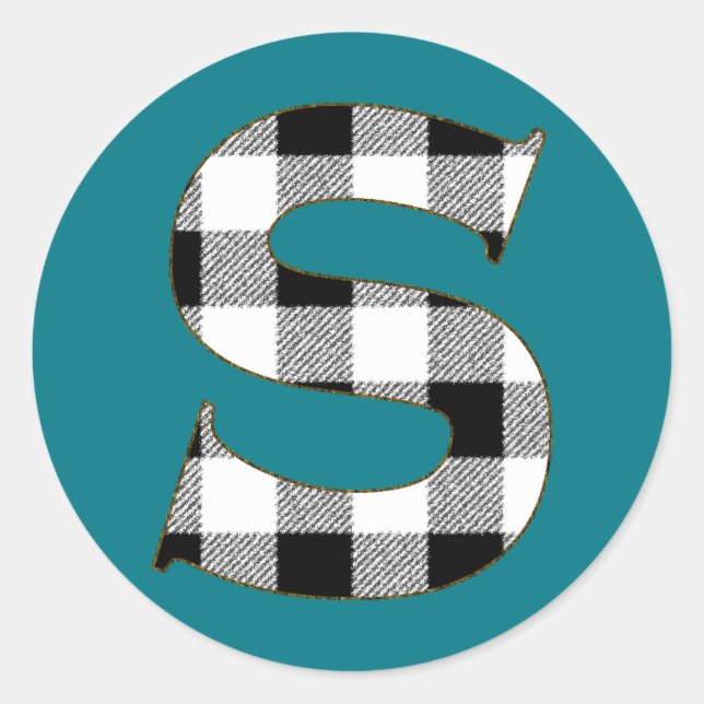Adesivo Redondo Gingham Check S (Frente)