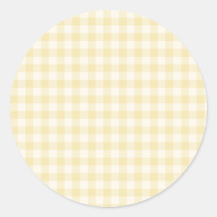 Adesivo Redondo Gingham Clássico Primavera Creme de Manteiga