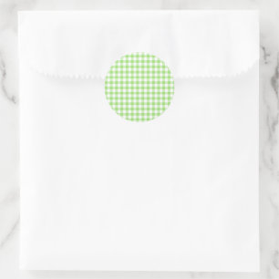 Adesivo Redondo Gingham Clássico Verde Primavera
