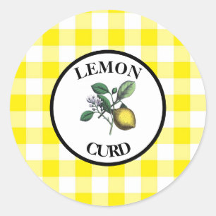 Adesivo Redondo Gingham Lemon Curd