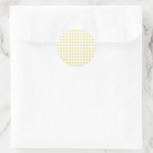 Adesivo Redondo Gingham Manteiga Clássica Amarelo