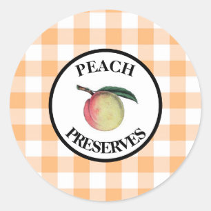 Adesivo Redondo Gingham Peach Preserve