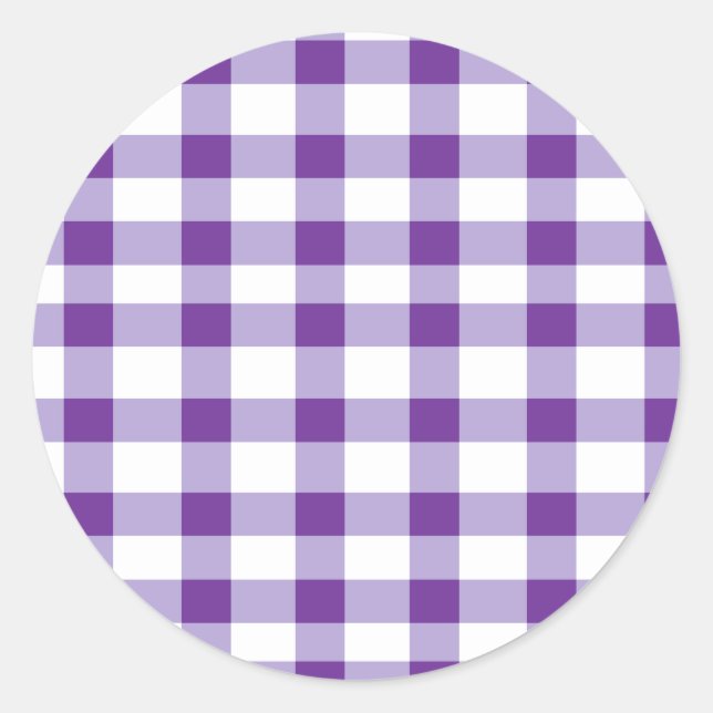Adesivo Redondo Gingham Purple (Frente)