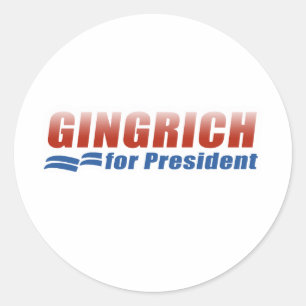 Adesivo Redondo Gingrich para o presidente (2)