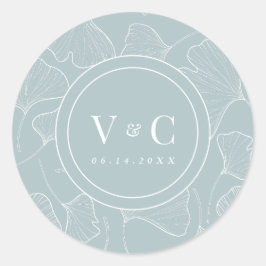 Adesivo Redondo Ginkgo Biloba Whimsical Wedker Sticker