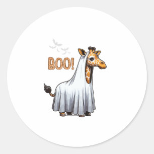 Adesivo Redondo Girafa Bonita Boo Halloween Zoo Lover