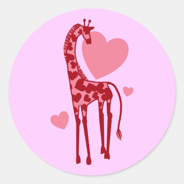 Adesivo Redondo Girafa com amor (Frente)
