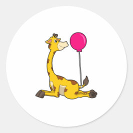 Adesivo Redondo Girafa com Balão