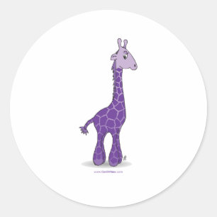 Adesivo Redondo Girafa roxo