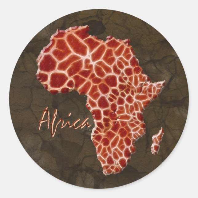 Adesivo Redondo Girafa Spots Map of AFRICA Sticker Series (Frente)