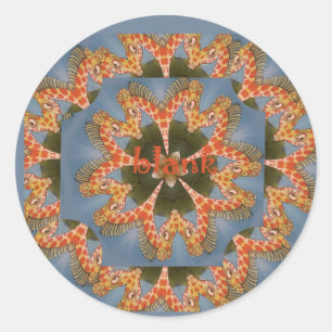 Adesivo Redondo Giraffe Abstrato Art Impressão