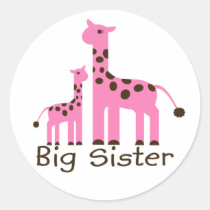 Adesivo Redondo Giraffe Big Sister