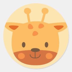 Adesivo Redondo Giraffe Birthday Kids Art