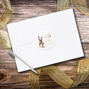 Adesivo Redondo Giraffe Birthday Safari