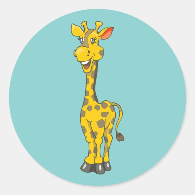 Adesivo Redondo Giraffe Birthday Sticker (Frente)