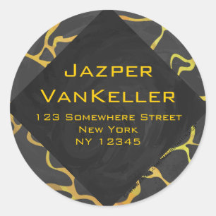 Adesivo Redondo Giraffe Black and Yellow Impressão