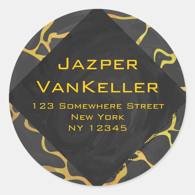 Adesivo Redondo Giraffe Black and Yellow Impressão (Frente)