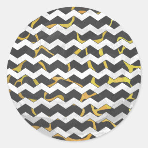 Adesivo Redondo Giraffe Black and Yellow Impressão