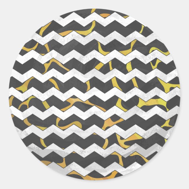 Adesivo Redondo Giraffe Black and Yellow Impressão (Frente)