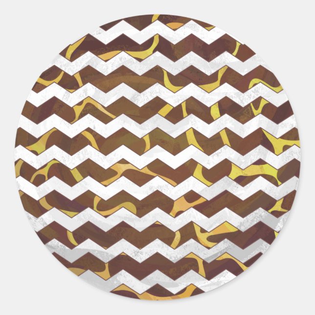 Adesivo Redondo Giraffe Brown e Impressão Amarelo (Frente)