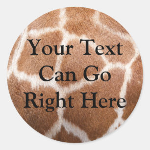 Adesivo Redondo Giraffe Impressão Sticker
