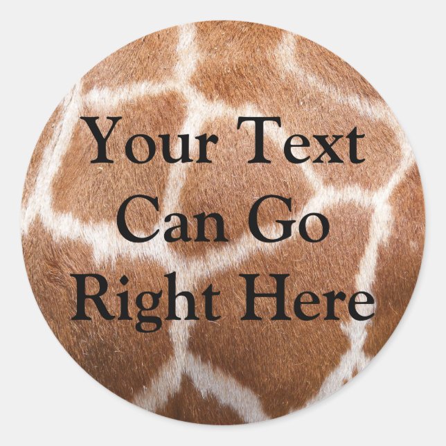 Adesivo Redondo Giraffe Impressão Sticker (Frente)