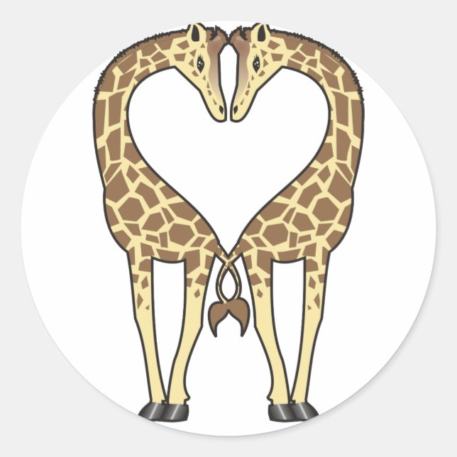 Adesivo Redondo Giraffe Love (Frente)