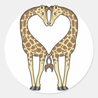 Adesivo Redondo Giraffe Love