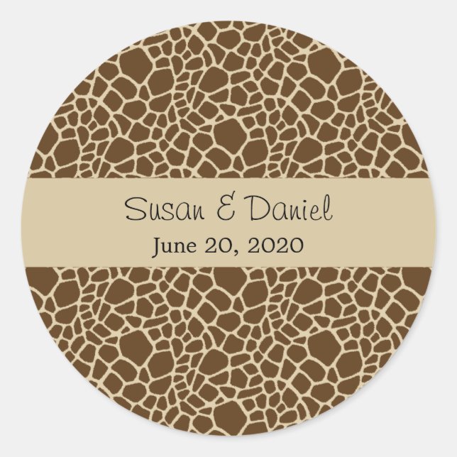 Adesivo Redondo Giraffe Pattern Sticker (Frente)