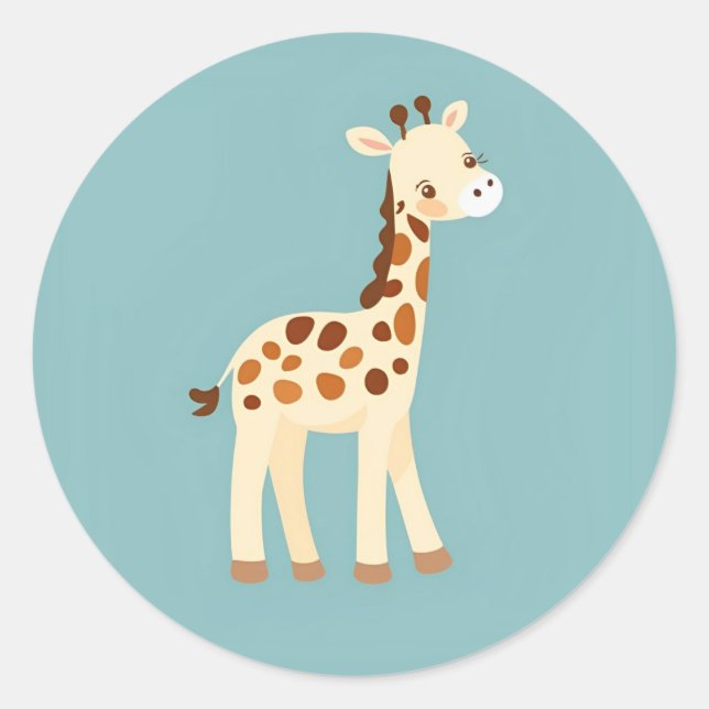 Adesivo Redondo Giraffe Sticker (Frente)