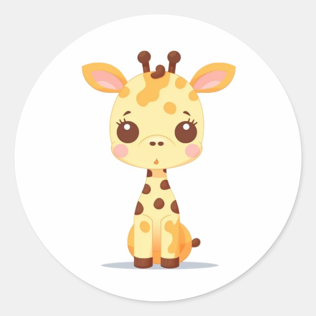 Adesivo Redondo Giraffe Sticker (Frente)