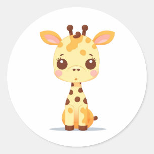 Adesivo Redondo Giraffe Sticker