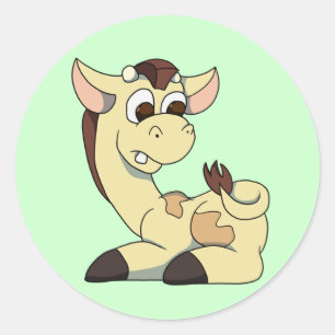 Adesivo Redondo Giraffe Sticker