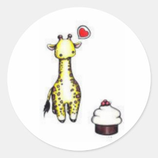 Adesivo Redondo Giraffe Stickers