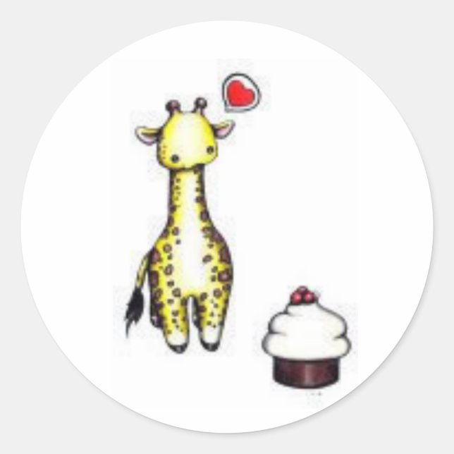 Adesivo Redondo Giraffe Stickers (Frente)
