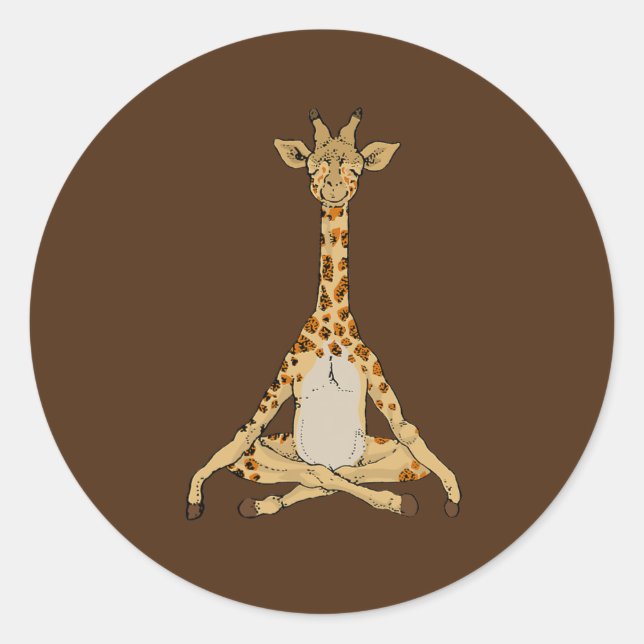 Adesivo Redondo Giraffe Yoga (Frente)