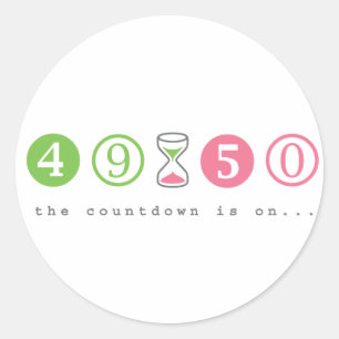 Adesivo Redondo Girando 50 anos velhos
