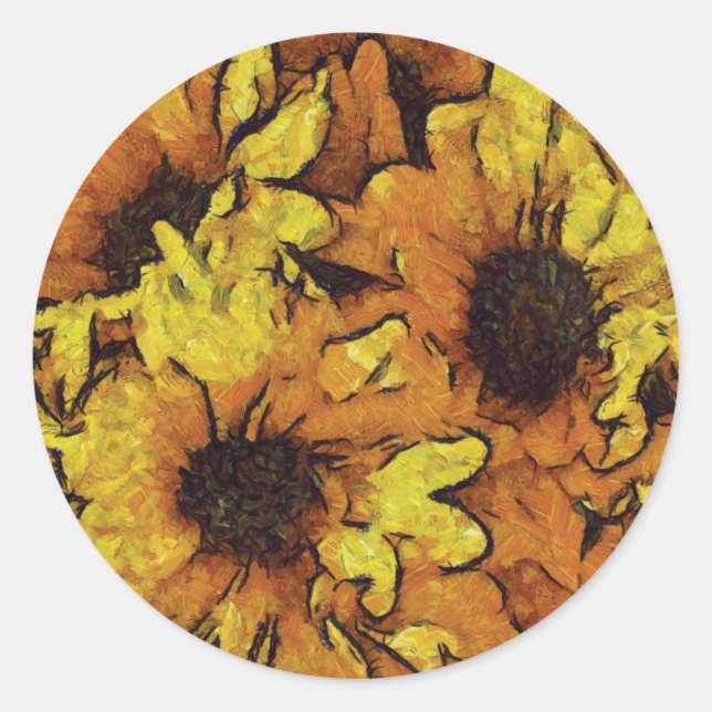 Adesivo Redondo Girassóis (Frente)