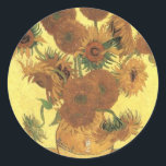 Adesivo Redondo Girassóis por Van Gogh<br><div class="desc">Vida Estática: Vase com Quinze Girassóis Pintura por Vincent van Gogh Por expressionismo não é simplesmente uma forma de ver as coisas: é também uma forma de as fazer, de as pintar. Um expressionista não pinta "plano" e em tons puros - ele quebra seus tons e os aplica com uma...</div>